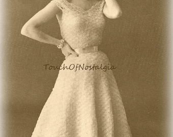 Crochet LACE DRESS Vintage Crochet Pattern - Elegantes Spitzenkleid - Perfekt für Elegante Verlobungen
