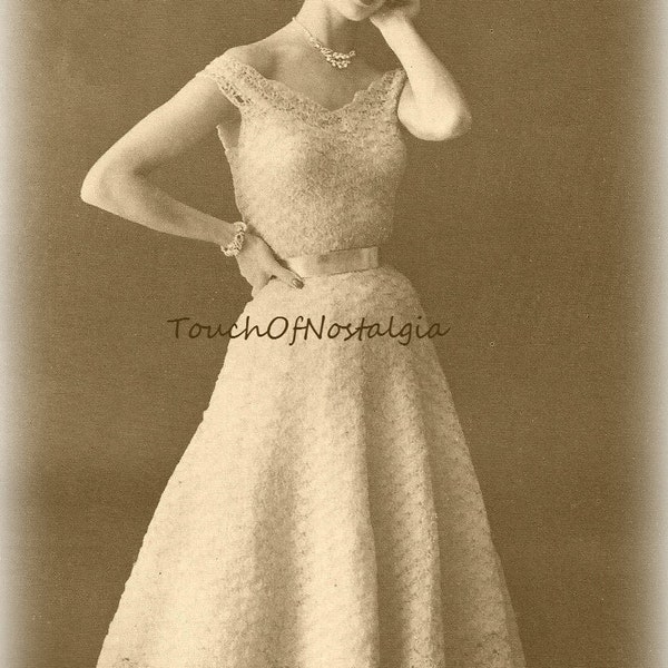 Crochet LACE DRESS Vintage Crochet Pattern  - ELEGANT Lace Dress - Perfect for Elegant Engagements