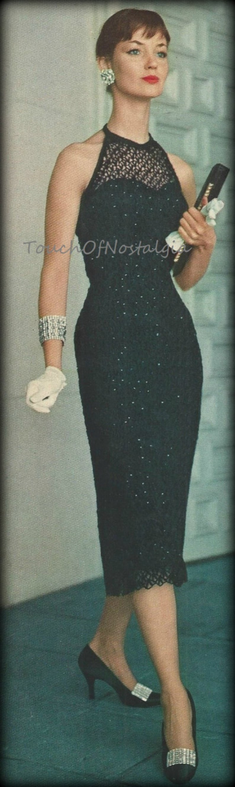 Crochet DRESS Evening Vintage Crochet Pattern Glamorous Lace Etsy