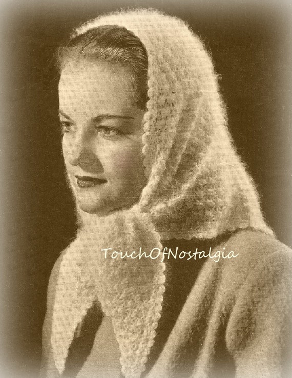 Lacy ANGORA Head Scarf Knitting Pattern - LACY Angora Head