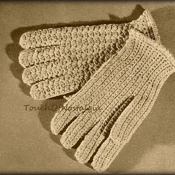 CROCHET Men's GLOVES Vintage Crochet Pattern - Mens Wool Gloves  / Great Gift Idea For That Someone Special