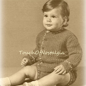 Crochet BOYS Jacket SHORT PANTS Vintage Crochet Pattern - Little Boys Cossack Jacket and Short Pants - 3 Sizes / Adorable