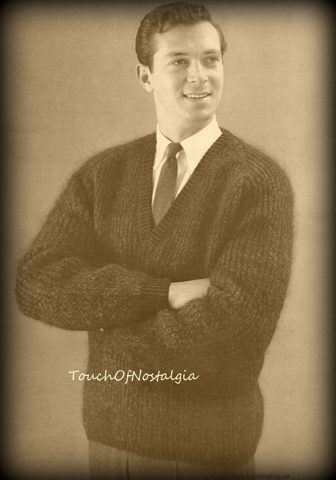 Mens MOHAIR Sweater Knitting Pattern Mens Mohair VNECK Etsy