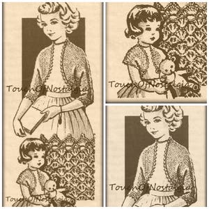 Crochet BOLERO SHRUG Crochet Pattern Vintage - Toddlers/Girls LACY Bolero /Size 2 - 12 Yrs - Make Matching Sister Boleros - Special Occasion