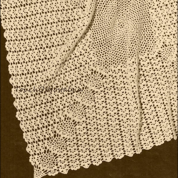 Crochet LACY Baby SHAWL / Blanket Vintage Crochet Pattern - Beautiful LACE Baby Shawl / Blanket - Pretty for Special Occasion or Christening