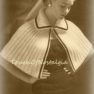 Crochet SHAWL Cape Crochet Pattern - Lovely Cropped SHAWL or Cape To Grace Your Shoulders / Raised Collar - Very Stylish
