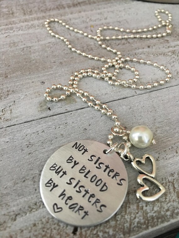not sisters by blood but sisters by heart necklace