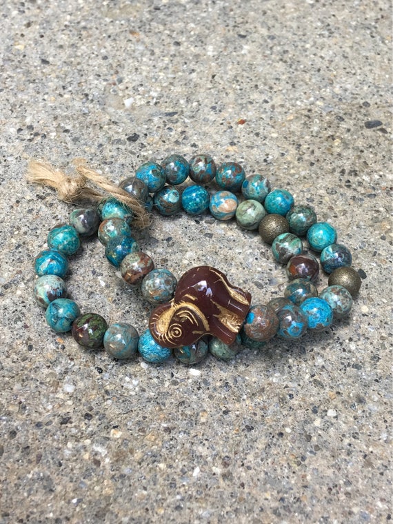8mm Agate Gemstone Bracelet Elephant Jewelry Elephants Bracelets
