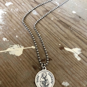 Saint necklace saints medal charm necklaces silver saint religious jewelry