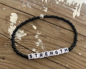 Inspirational word bracelet strength breathe love bracelets dainty jewelry custom name bracelet