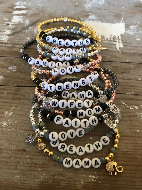 Mom on sale beaded bracelet
