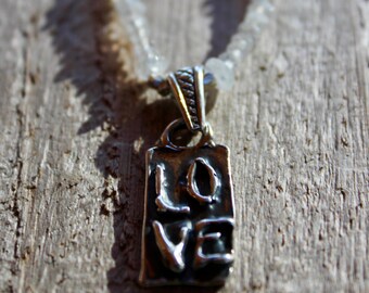 LOVE necklace moonstone