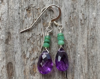 Amethyst Chrysoprase dangles