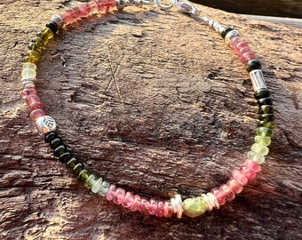 Watermelon tourmaline bracelet