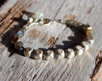 Equinox Bracelet/ Silver labradorite bracelet