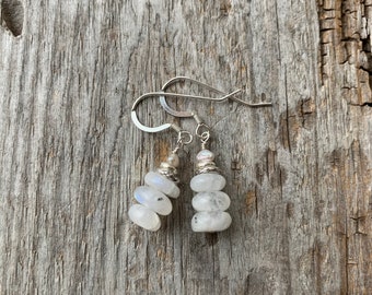 Rainbow moonstone earrings