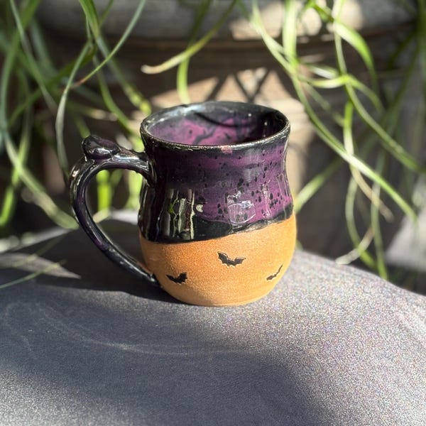 Taza de café con diseño de murciélago, 8,9 x 12,7 cm