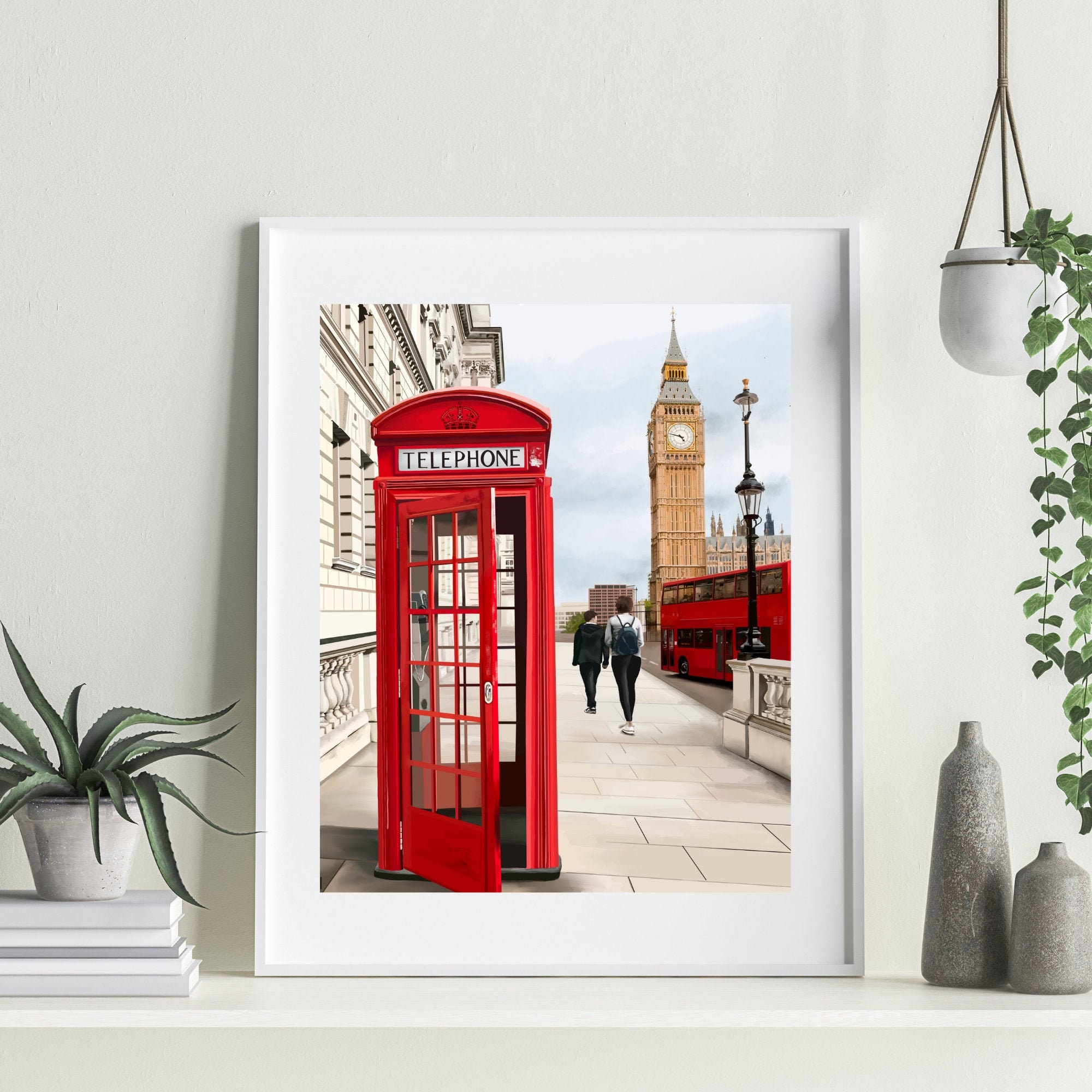 London Art Print Wall Art London Painting Travel Gift Etsy