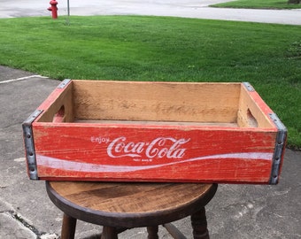 Coca Cola Wooden Crate, Red Coke Crate Kokomo P6