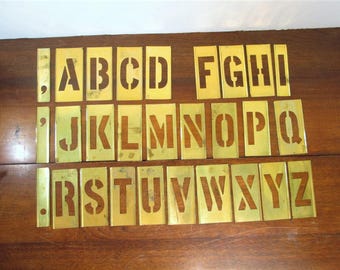 Brass Stencils 5 Inch, Pick Your Letter, Industrial Letter Monogram