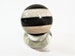 Antique Victorian Carpet Ball, Black and White Striped Marble Ball 