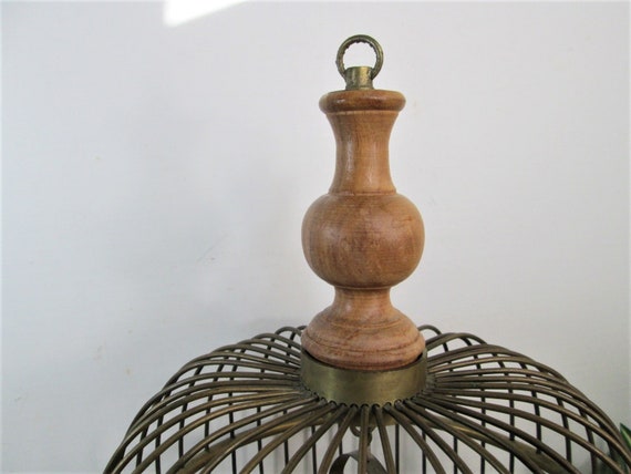 Cage Doiseau En Laiton Vieilli Suspendu Cage à Oiseaux Boho Decor