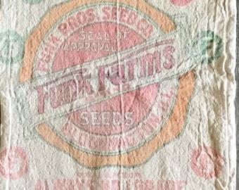 Vintage Funk Bros. Seed Co, Seed Sack Funk Farms Brand Seeds Bloomington, Illinois.,