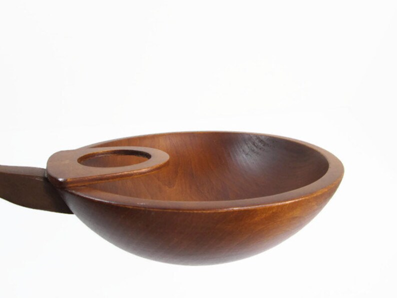 Wooden Bowl Chip and Dip Bowl Wood Bowl with Holder Etsy