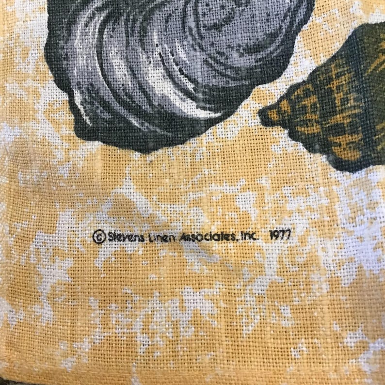 Steven Linens Linen Tea Towel / Crab - Lobster / Vintage From Stevens Linen Assoc ...