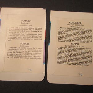 Vintage Seed Packet, Colorful Vegetable Seed Envelopes, Spring Gardening, Paper Ephemera image 3