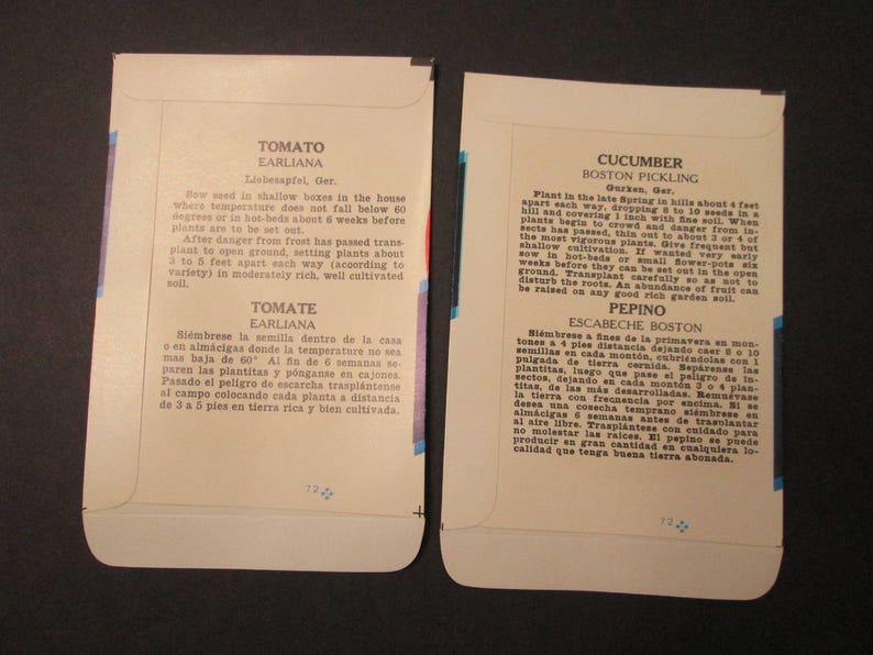 Vintage Seed Packet, Colorful Vegetable Seed Envelopes, Spring Gardening, Paper Ephemera image 3