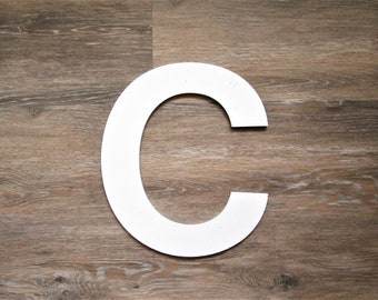 Industrial Letter C, 12 Inch Vintage Metal Letter C, Gallery Wall Letter