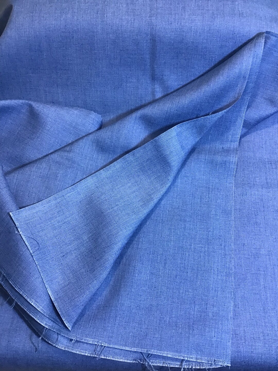 Blue Fabric Looks Like Linen 3.94 Yards Etsy