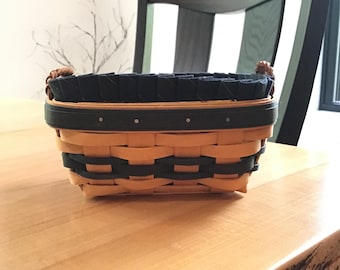 Cesta Longaberger Collectors Club 2000 Renewal con forro de tela e inserto.