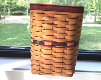 Cesta Longaberger 1994, cesta grande para cucharas/utensilios/papelera pequeña de 10 1/4”.