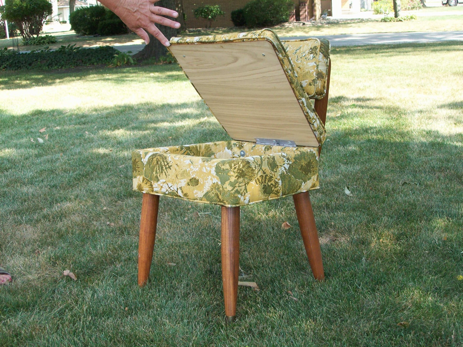 Vintage Sewing Machine Chair with Storage Etsy