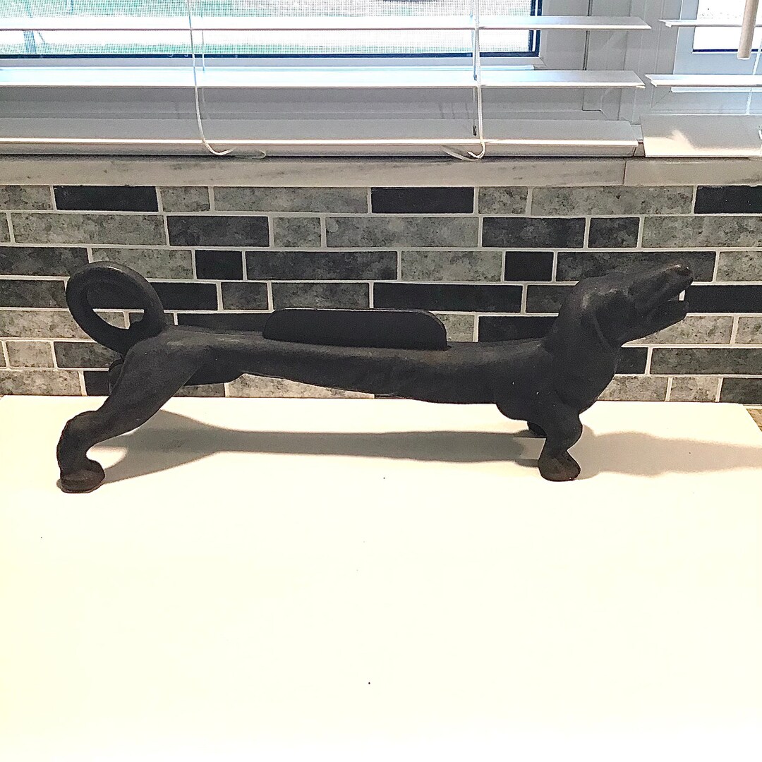 Cast Iron Dachshund Boot Scraper, Weiner Dog Doorstop, Antique Dog 25