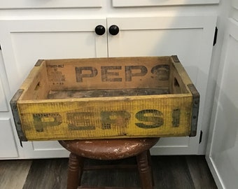 Vintage Pepsi Crate, Soda Pop Bottle Wood Carrier