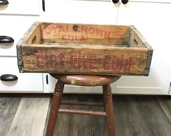 Royal Crown Cola, Diet Rite Cola Vintage Nehi Crate, Soda Pop Bottle Wood Carrier, Chicago, ILL.