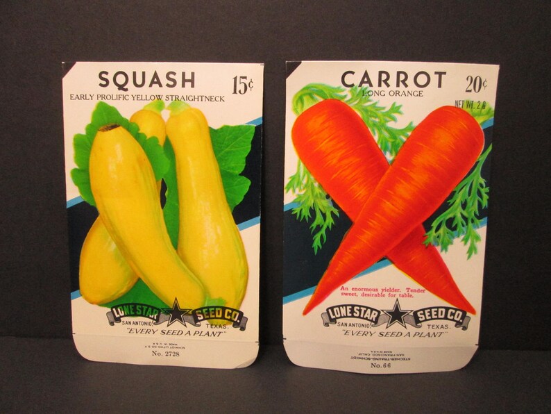 Vintage Seed Packet, Colorful Vegetable Seed Envelopes, Spring Gardening, Paper Ephemera image 4