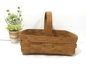 Cesta para tarta cuadrada grande vintage del siglo XIX, de 30 cm, para llevar tartas, para jardín, para reuniones, regalo de boda.
