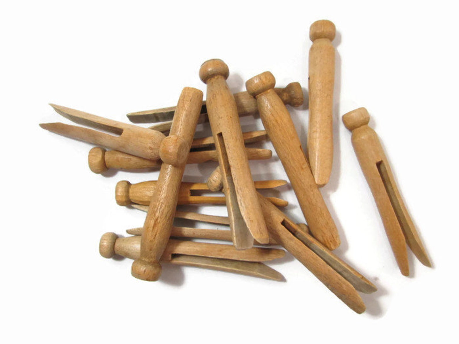 12 Vintage Wooden Clothespins, Laundry Pins, Wood Clothes Pegs - Etsy