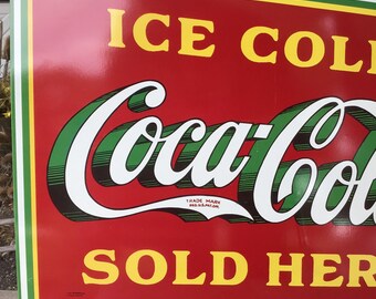 Coca-Cola アイスコールドサイン 1989年製 なんちゃん Vintage Metal