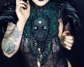 Catacomb Couture Black and Emerald Chest Piece