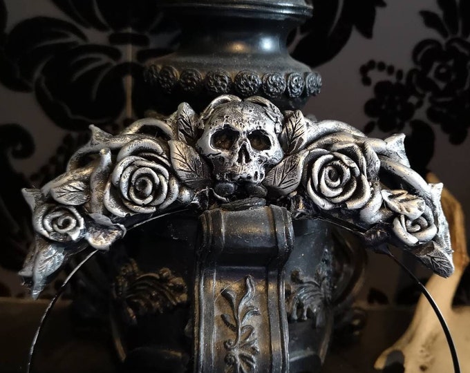 Skull & Roses Resin Crown, Thorny Gothic Halo