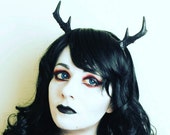 Black Gothic Mini Deer antlers headband