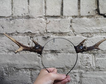 Natural Tone Crystal Deer Antlers Medium - Made to Order