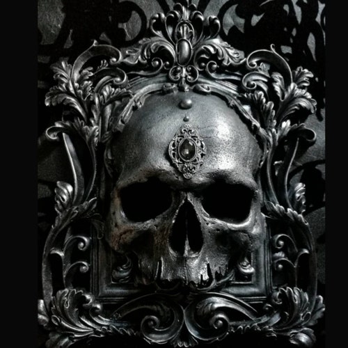 Skull Wall Plaque PEWTER Etsy