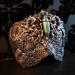 Silver Victorian Beetle Blind Mask