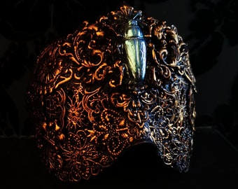 Gold Victorian Beetle Blind Mask Made to Order